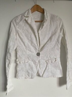 White Women's Single-Button Blazer